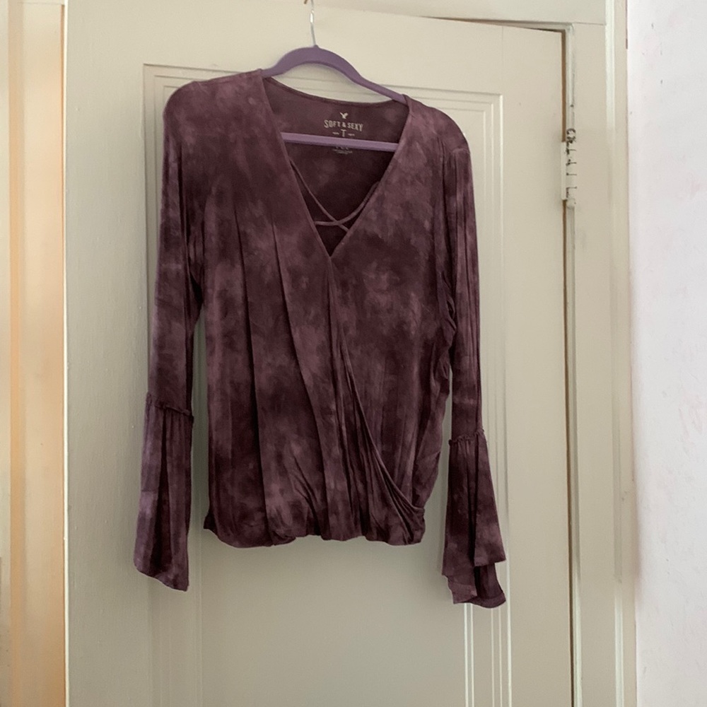 Bell sleeve top tie dye